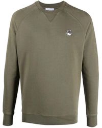 Maison Kitsuné - Logo-Patch Crew-Neck Sweatshirt - Lyst