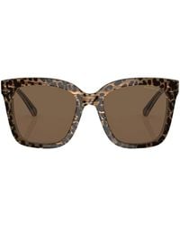 Michael Kors - Leopard-Print Square-Frame Sunglasses - Lyst