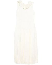 Jil Sander - Pleated Ruffled Dress - Lyst