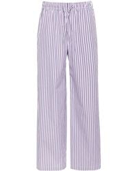 Palm Angels - Logo-Tag Striped Straight Trousers - Lyst