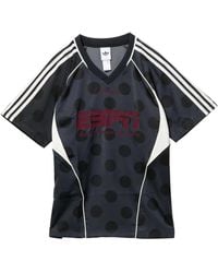 adidas - Polka-Dot Stripes V-Neck T-Shirt - Lyst