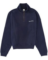 Sporty & Rich - Zip Cotton Sweatshirt - Lyst