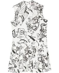 Charles Jeffrey - Abstract-Print Pleated Mini Dress - Lyst
