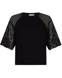 Liu Jo - Paisley-Embroidered T-Shirt - Lyst
