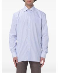 Luigi Borrelli Napoli - Vertical-Stripe Long-Sleeve Shirt - Lyst