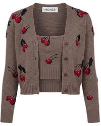 Monse - Cropped Vest En Top Met Kersen-Intarsia - Lyst