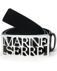 Marine Serre - Logo-Buckle Leather Belt - Lyst