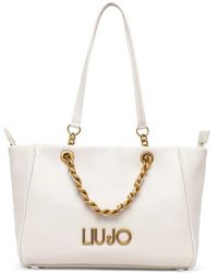 Liu Jo - Logo-Plaque Chain-Link Tote Bag - Lyst