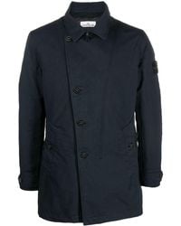 Stone Island - Compass-motif Buttoned Coat - Lyst