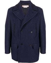 Marni - Double-Breasted Wool Coat - Lyst
