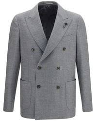 Lardini - Double-Breasted Patch-Pockets Blazer - Lyst