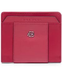 Piquadro - Logo-Plaque Leather Card Holder - Lyst