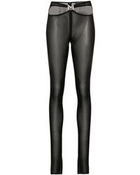 Mugler - Leggings mit Logo-Schild - Lyst