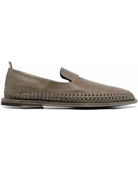 Officine Creative Leder Mabelle 002 Loafer in Grün Damen Schuhe Flache Schuhe Mokassins und Slipper 