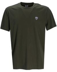 EA7 - Logo-appliqué Crew-neck T-shirt - Lyst