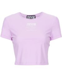 Versace - Cropped-T-Shirt mit Logo-Print - Lyst