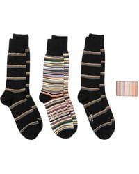 Paul Smith - Artist Stripe Socks And Cardholder (set Of Four) - Lyst