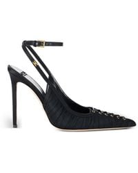 Elisabetta Franchi - Nappa-Leather Sandals With Criss-Cross Lacing - Lyst