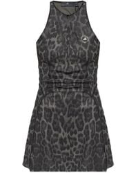 adidas By Stella McCartney - X Stella Mccartney Leopard-Print Cut-Out Mini Dress - Lyst