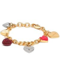 Bimba Y Lola - Bracelet En Chaîne Avec Cœurs En Cristal Émaillé Et Logo - Lyst
