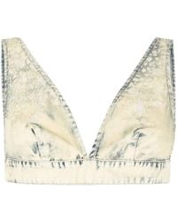 DIESEL - Denim Bra-Style Top - Lyst