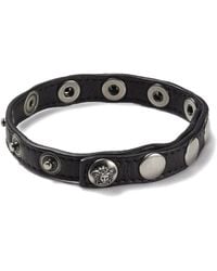 Versace - The Spike Leather Bracelet - Lyst