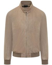 Giocasta - Suede-Finish High-Neck Jacket - Lyst