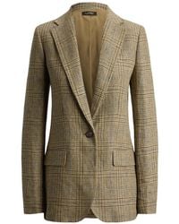 Ralph Lauren - Glen Plaid Linen Blazer - Lyst