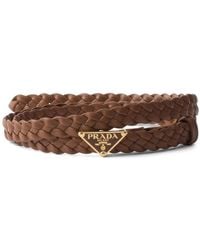 Prada - Braided Leather Belt - Lyst