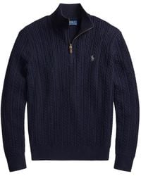 Polo Ralph Lauren - Cable-Knit Quarter-Zip Sweater - Lyst