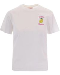 MC2 Saint Barth - T-Shirt Brodé Emilie Capri Habituè - Lyst