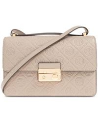 Tory Burch - Embossed-Logo Flap Bag - Lyst