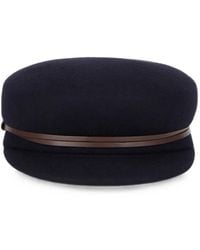 Weekend by Maxmara - Leather-Trimmed Felted Beret - Lyst