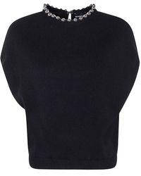 Emporio Armani - Jersey con cuentas en el cuello - Lyst