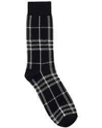 Burberry - Check Cotton-Nylon-Blend Socks - Lyst