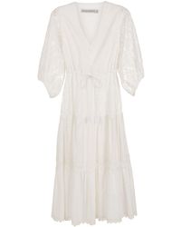 Martha Medeiros Naomi Lace Midi Dress - White