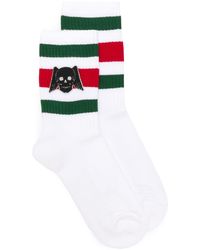 Gucci Socken mit Totenkopf - Weiß