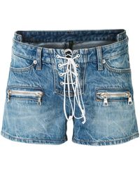 Unravel Project - Lace-up Denim Shorts - Lyst