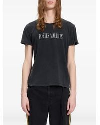 Ann Demeulemeester - Slogan-Print Washed-Out T-Shirt - Lyst