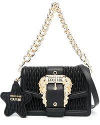 Versace Jeans Couture - Baroque-Buckle Quilted Shoulder Bag - Lyst