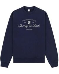 Sporty & Rich - Syracuse Embroidered Sweatshirt - Lyst