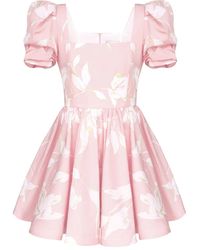 POST MERIDIEM - フローラル スクエアネック ミニドレス - Lyst