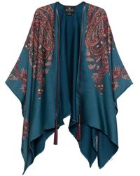 Etro - Paisley-Print Poncho - Lyst