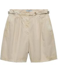 Prada - Garment-Dyed Old Gabardine Shorts - Lyst