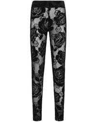 Philipp Plein - Leggins Con Monograma Floral - Lyst