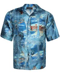 Amiri - Bleach Bandana Island Print Bowling Shirt - Lyst