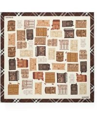 Burberry - Storefront-Print Silk Scarf - Lyst