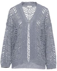 Panicale - Openwork V-Neck Cardigan - Lyst