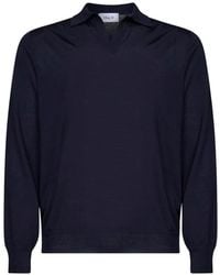 D4.0 - V-Neck Long-Sleeve Polo Shirt - Lyst