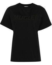 Mugler - T-Shirt mit Logo-Print - Lyst